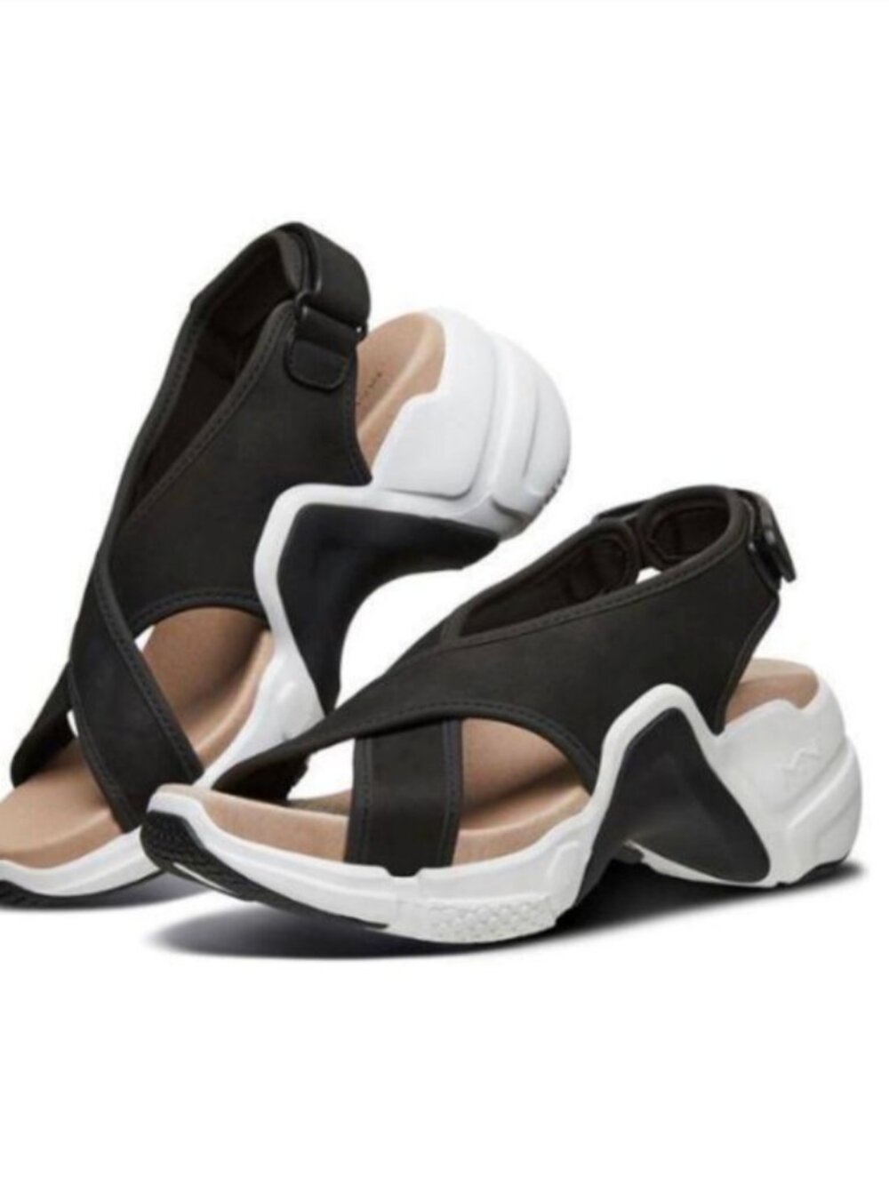 Mark Nason Black and White Sport Sandals